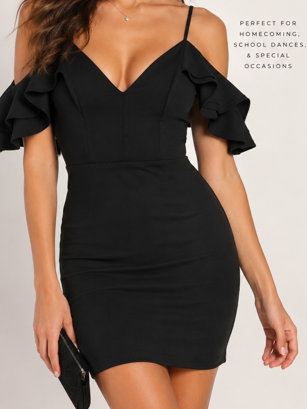 Midnight Doll Juniors 9 Black Ruffle Mini Dress Homecoming HOCO Formal